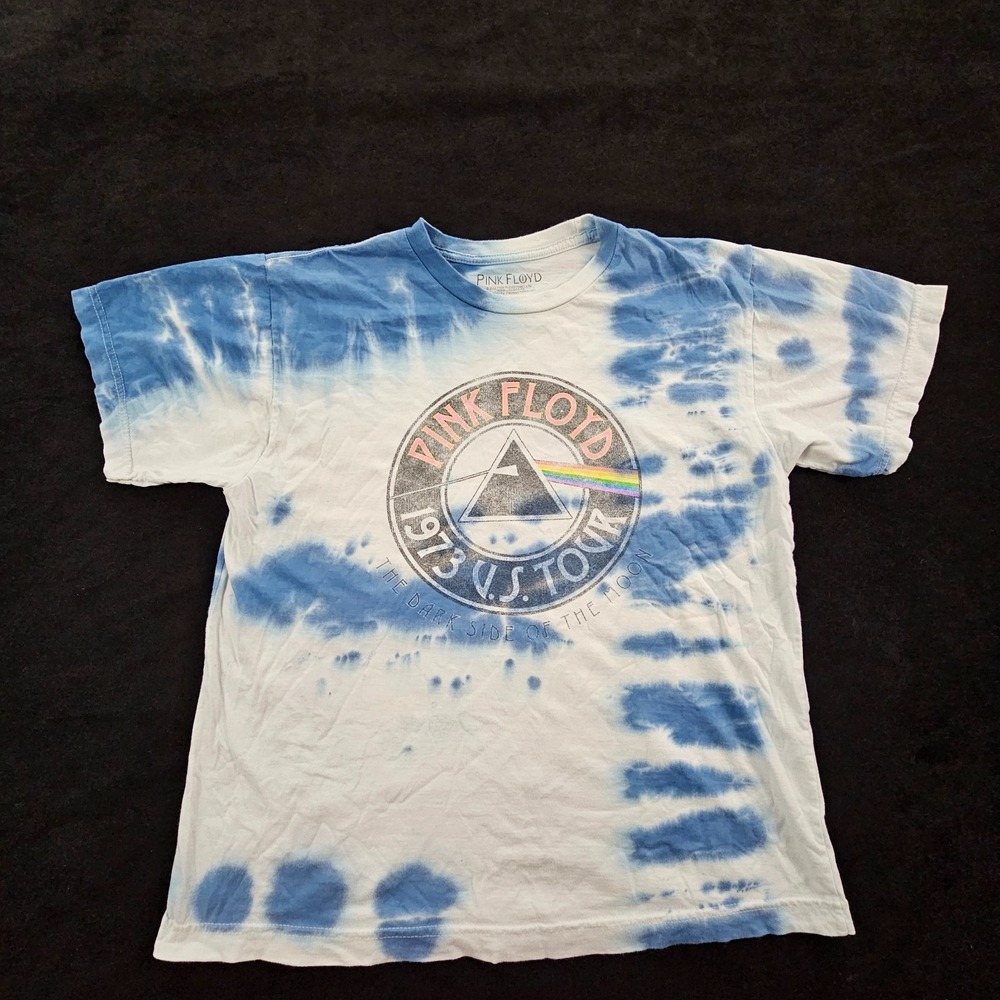 Pink Floyd 1973 Tour Blue Acid Wash Short Sleeve Cotton T-Shirt Men's M